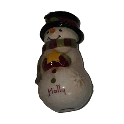 Personalised snow man - Christmas decorations - Gift ornament - Holly