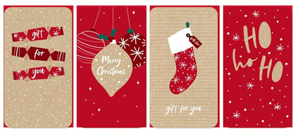 Pack of 4 Christmas Kraft Designs Money Wallets