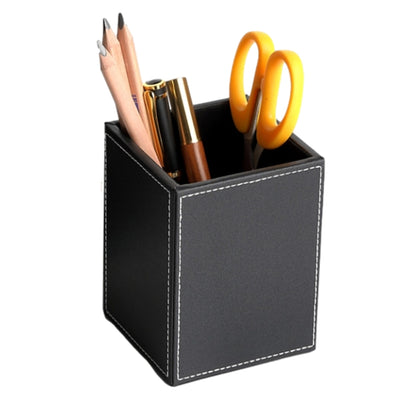 Black Desktop Organiser Stationery Pen Pot
