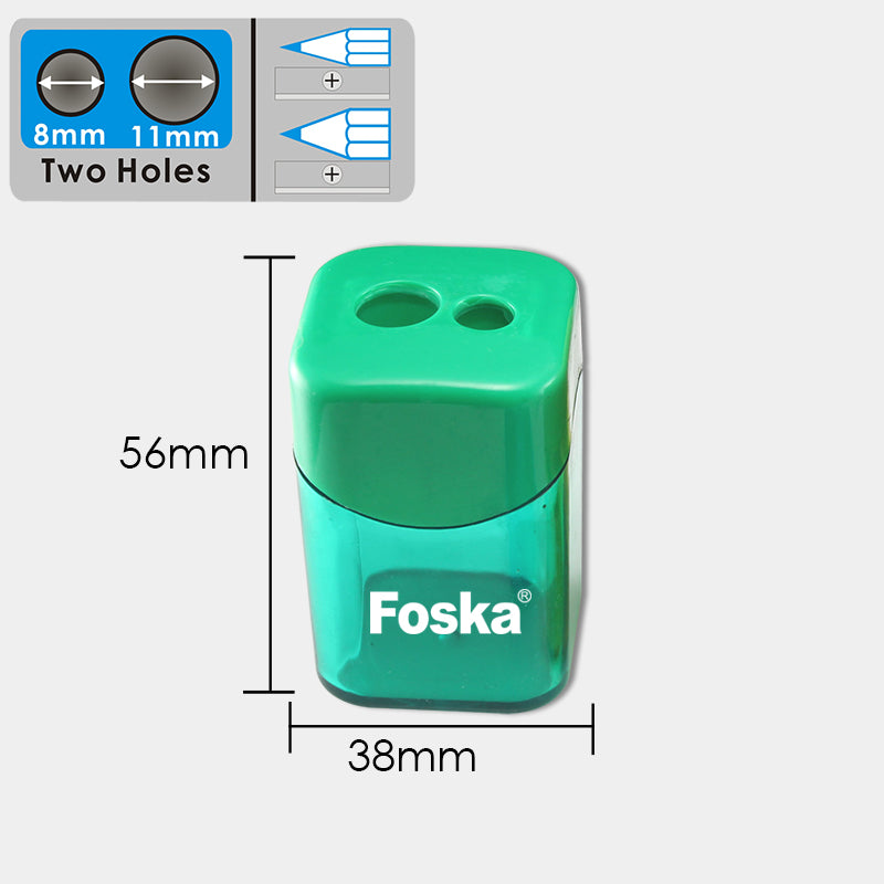 2-Hole Plastic Canister Pencil Sharpener