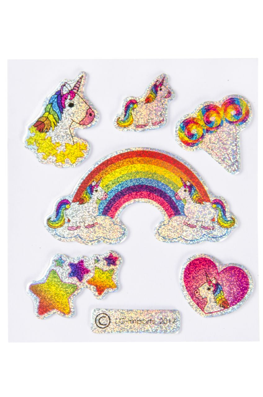 Pack of 12 Shiny Unicorn Design Stickers