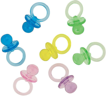 Pack of 18 Assorted Color Pacifiers For Baby Shower Favors