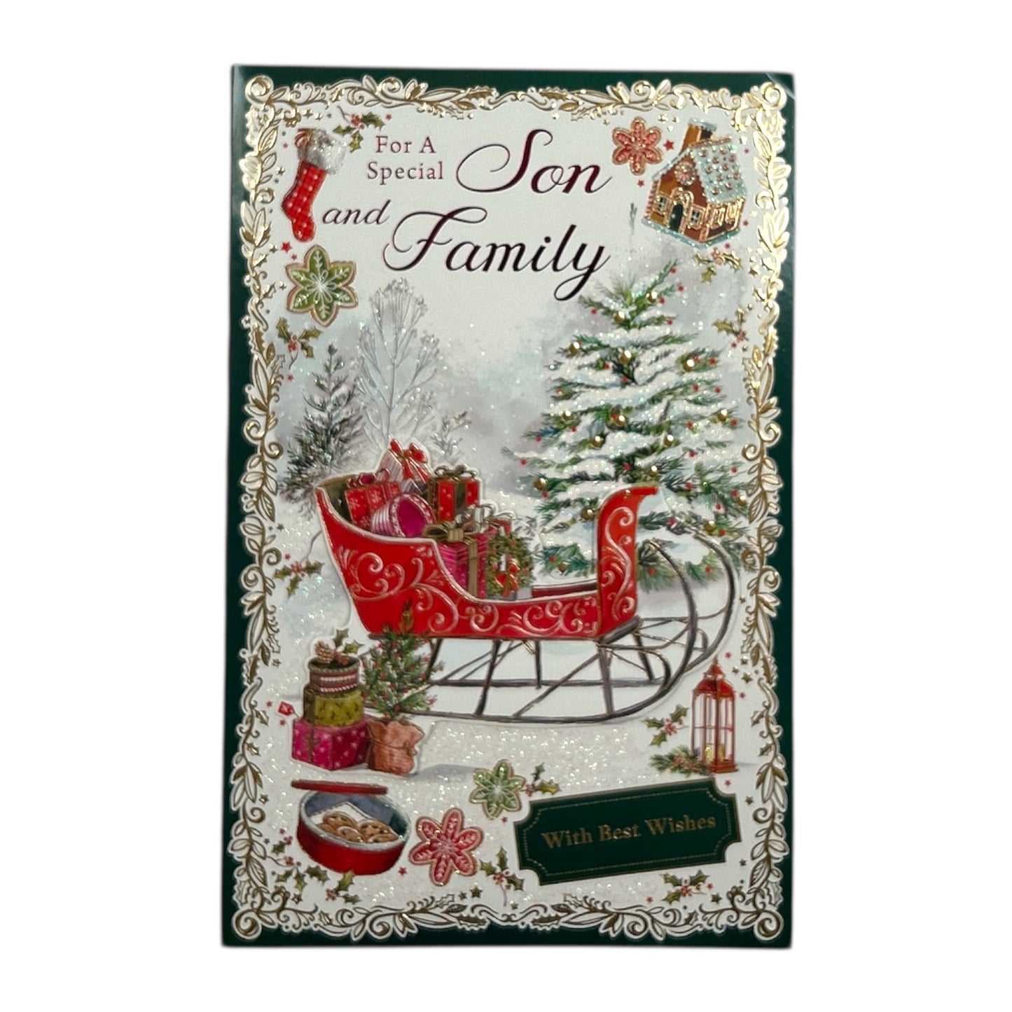 For a Special Son and Family With Best Wishes Christmas Card