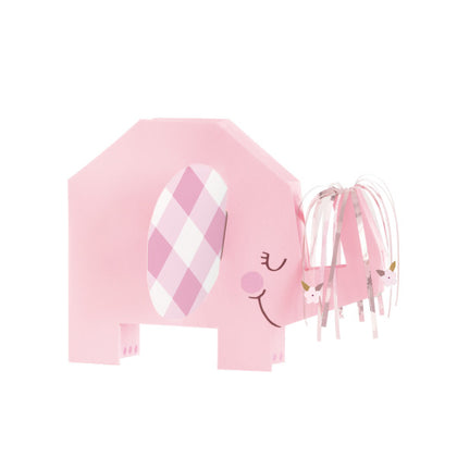 Pink Floral Elephant Folded Centerpiece Decoration