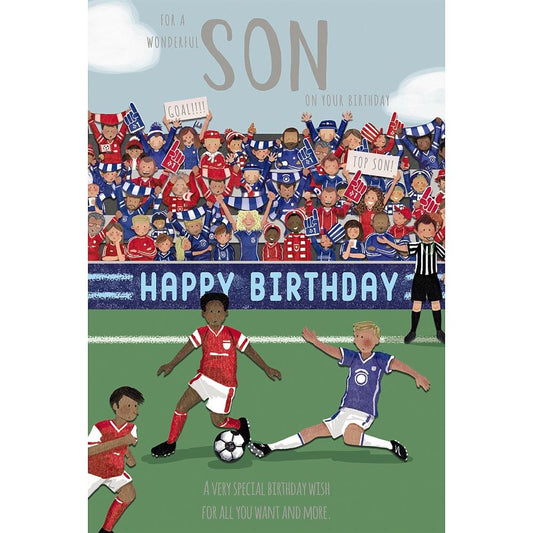 Football Theme Son Birthday Card