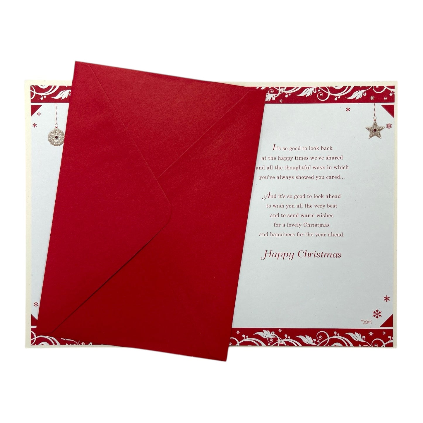 For a Special Friend Hanging Decorative Baubles Design Christmas Card