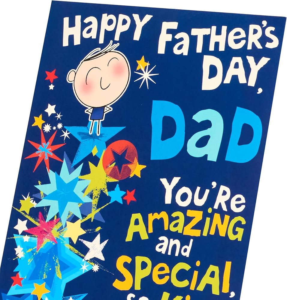 Wigwam Character Stood on Cluster of Stars Design For Dad Father's Day Card