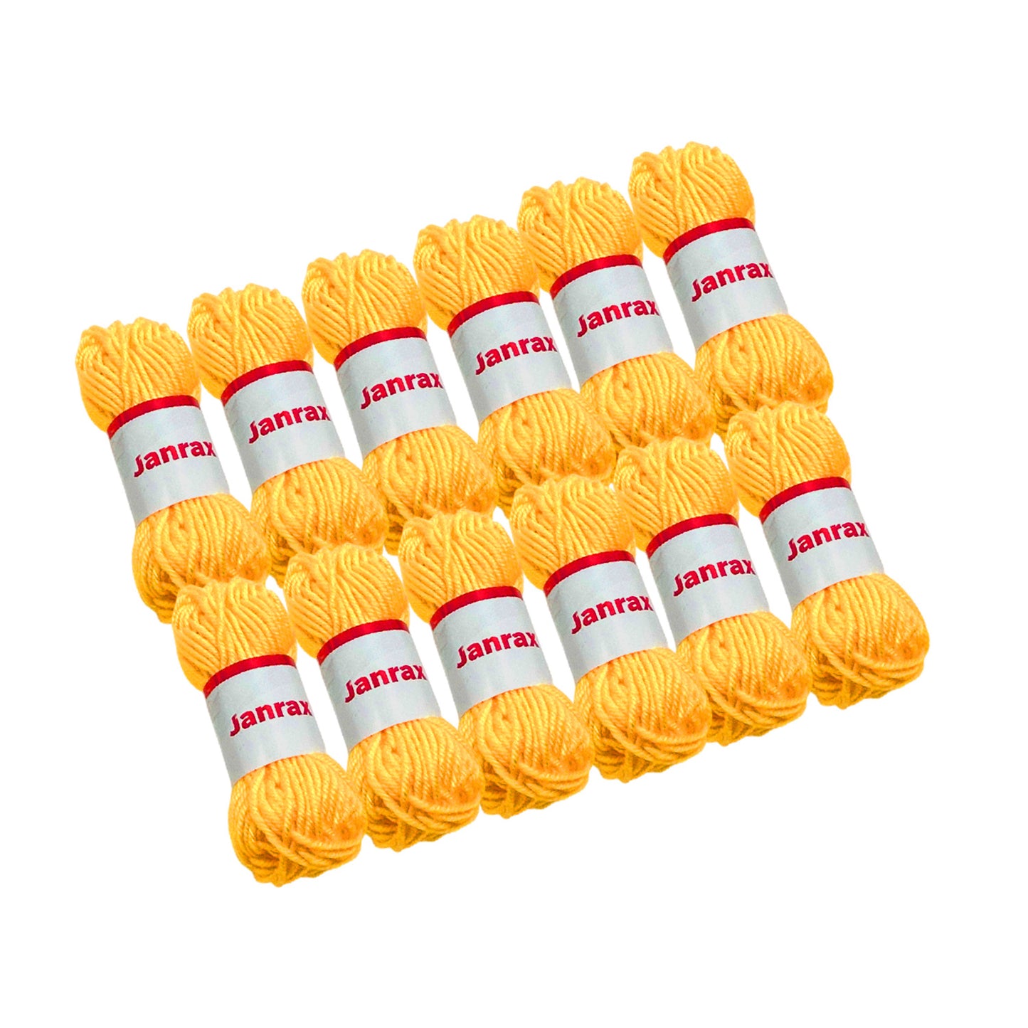 Pack of 10 Yellow Acrylic Yarn Rolls – 10g each, 4 Strand 8 Ply Knitting Wool