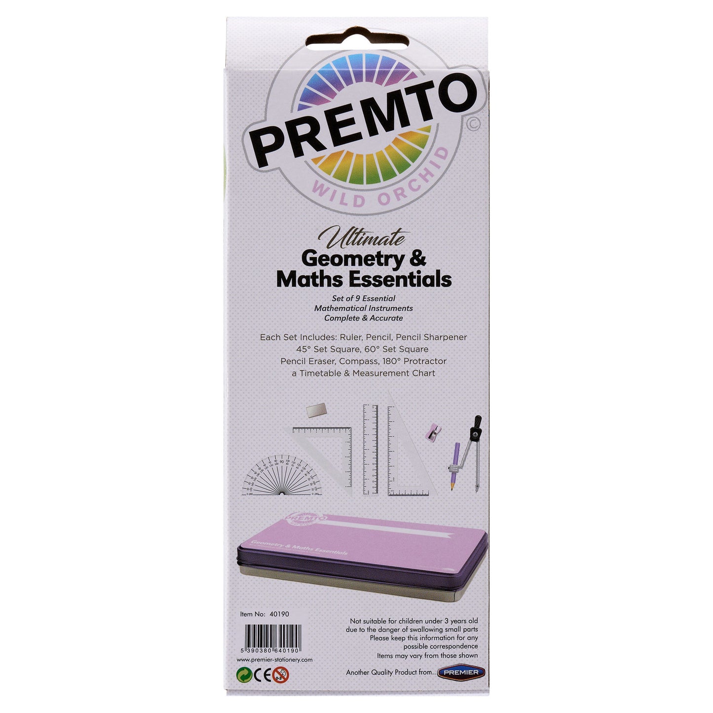 9 Piece Wild Orchid Maths Set By Premto