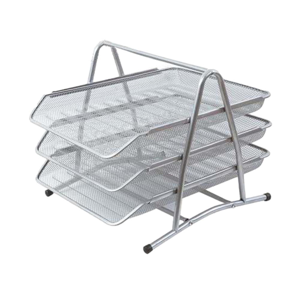 Silver Office Mesh Tray For Organizer 35 × 30 × 27cm– Choice Wholesale
