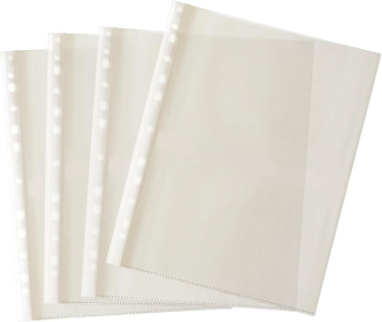 Pack of 50 A4 Glass Clear Punched Pockets by Janrax