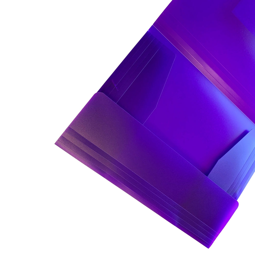 Pack of 12 A4 Clearview Purple 3 Flap Folders with Elasticated Closure