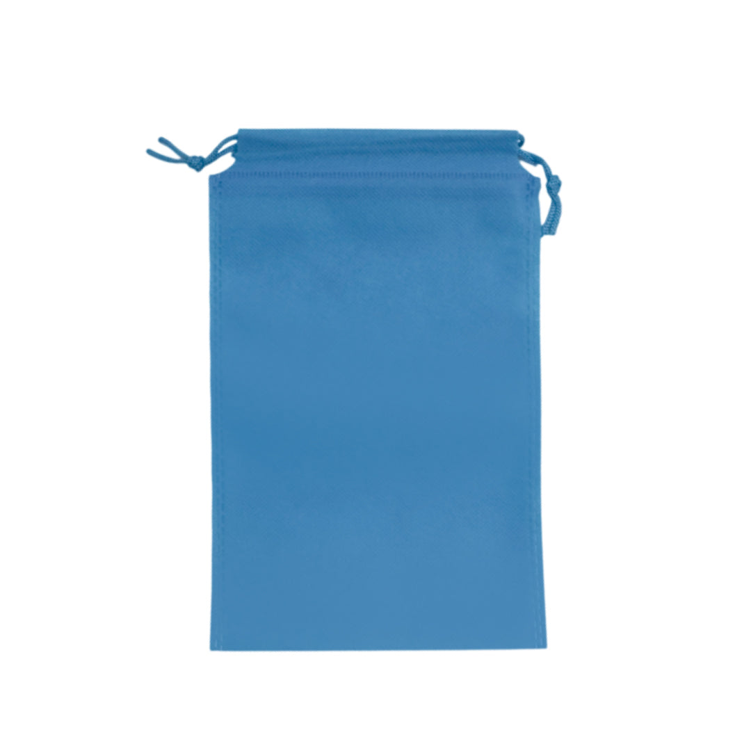 Pack of 25 Light Blue Coloured 27x20cm Non-Woven Drawstring Bags