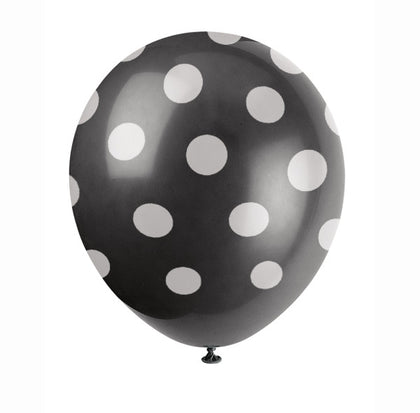 Pack of 6 Midnight Black Dots 12