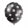 Pack of 6 Midnight Black Dots 12" Latex Balloons