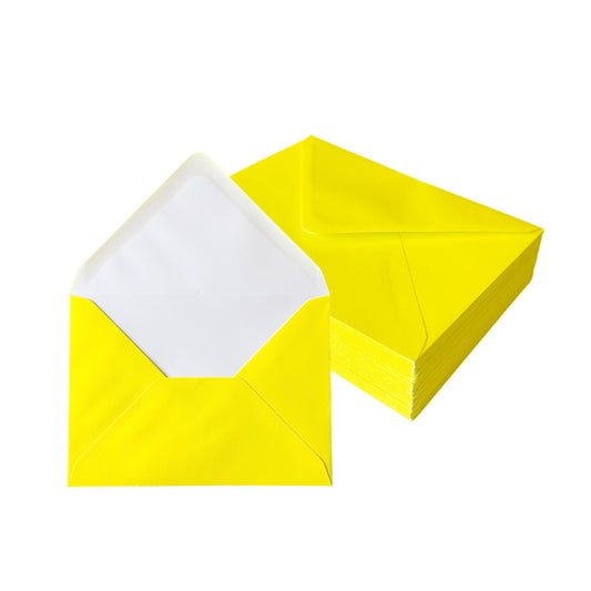 Pack of 50 Vivid Mellow Yellow 114x162mm Gummed Envelopes