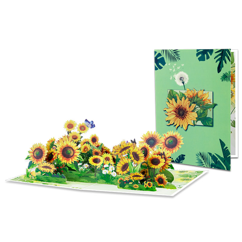 Golden Glow Sunflower 3D Pop Up Greeting Card