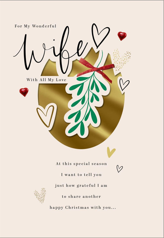 Romantic Festive Design Wife Christmas Card