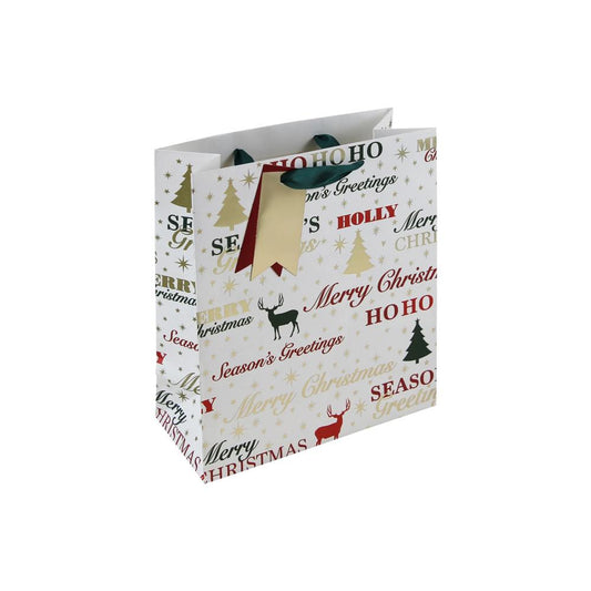 Christmas Greetings Stag Medium Gift Bag