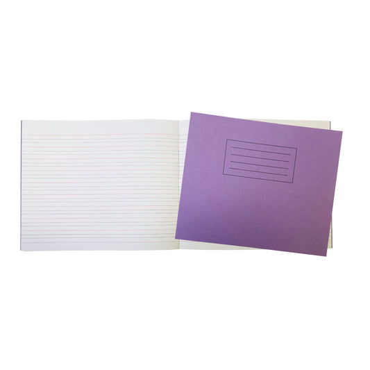 Pack of 10 Janrax Purple 32 Page Handwriting Books 165x200mm Exercise Books WF Paper with 225gsm Manilla Cover