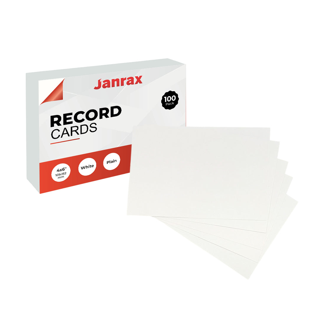 Pack of 1200 White Plain 6x4" Record Cards – Blank Study Index Cards for Notes, Revision