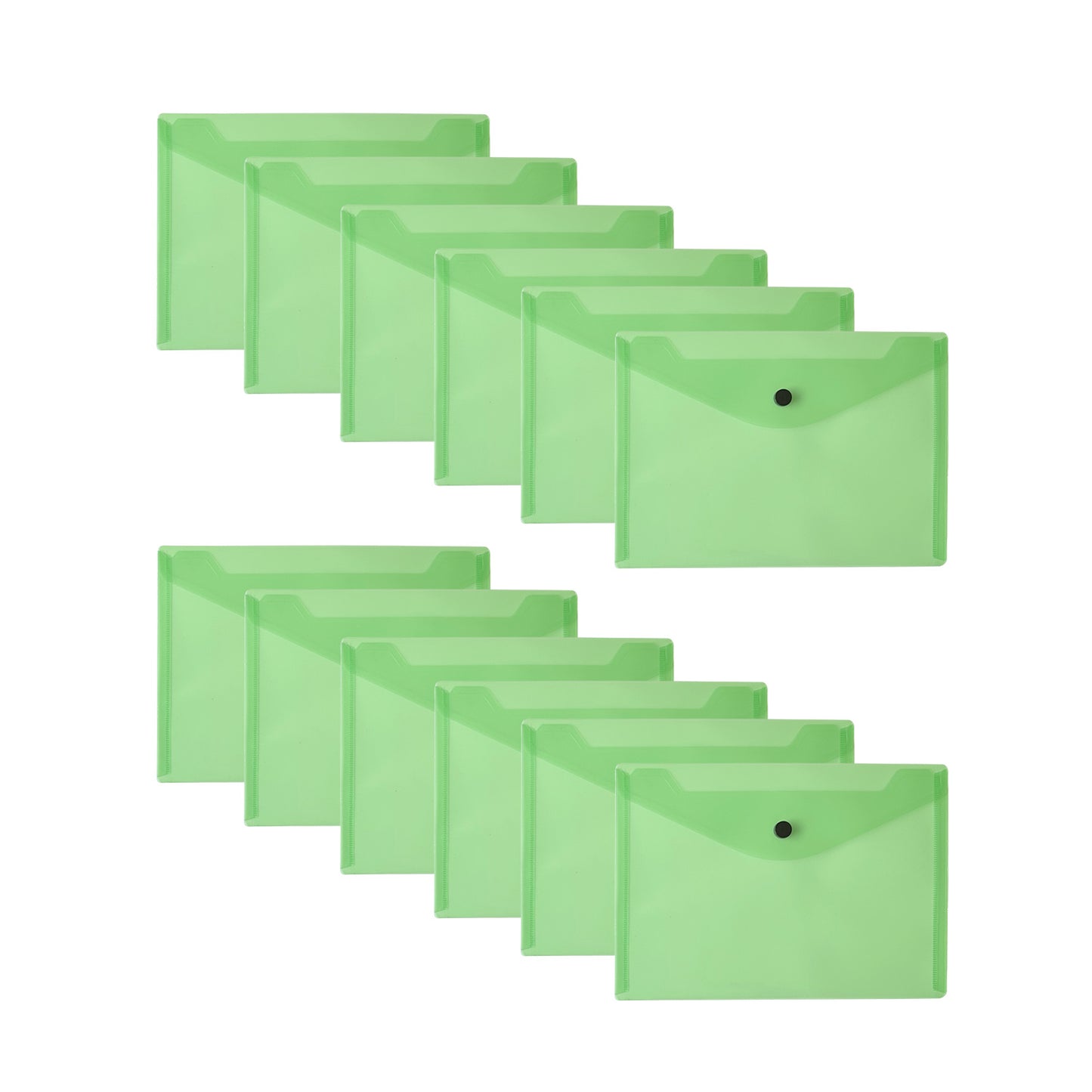 Pack of 12 A5 Green Document Wallets by Janrax
