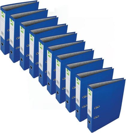 Pack of 10 Paperbacked Foolscap Blue Lever Arch Files