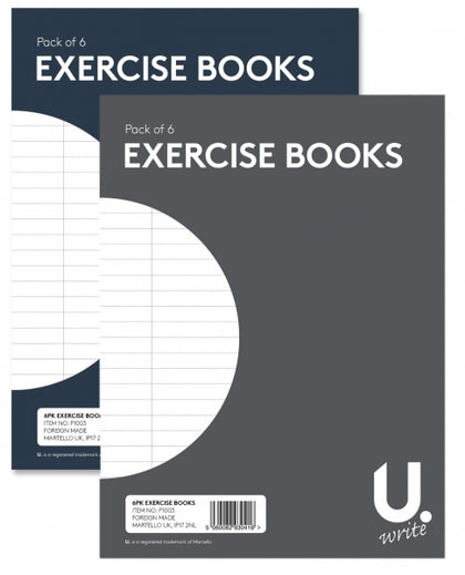 Pack of 6 32 Pages 15x20cm Exercise Books