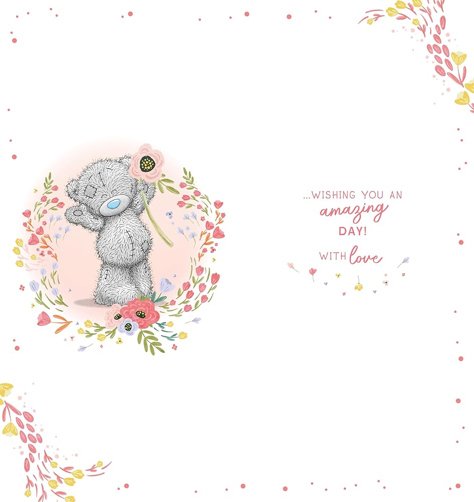 Bear With Flower in Paws Lovely Auntie Mother's Day Card