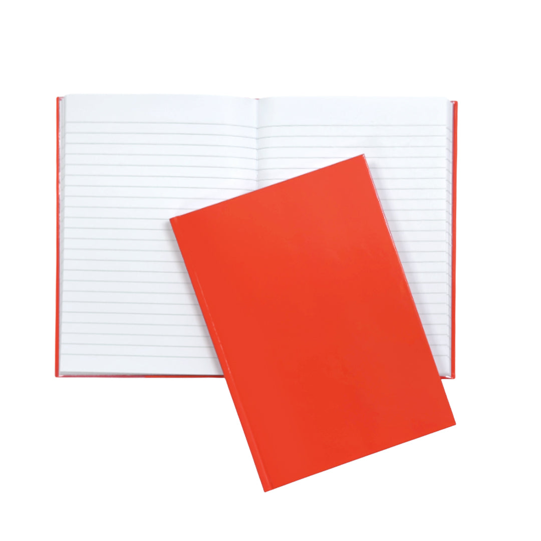 A5 160 Pages 8mm Ruled Orange Casebound Notebook