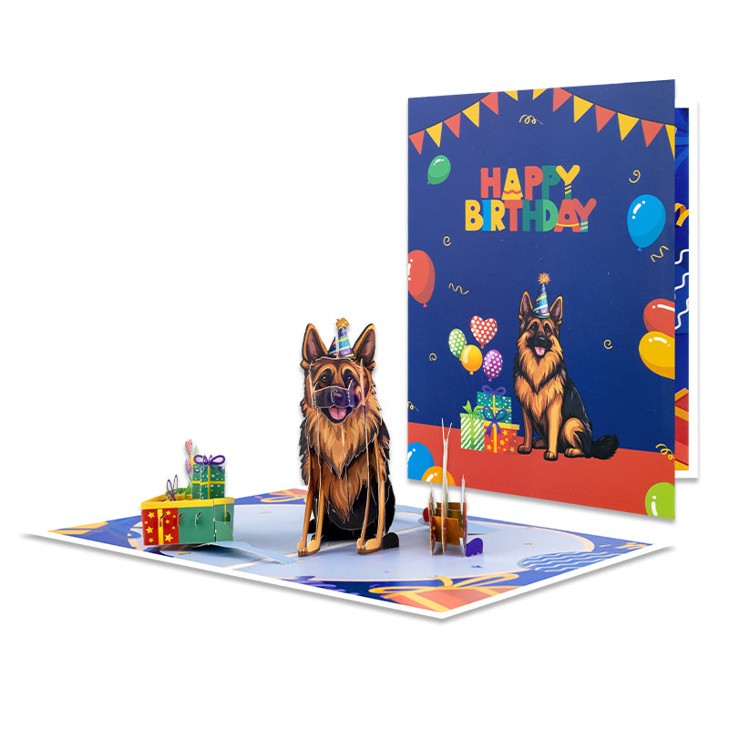 Paws & Presents 3D German Shepherd Pop Up Birthday Card