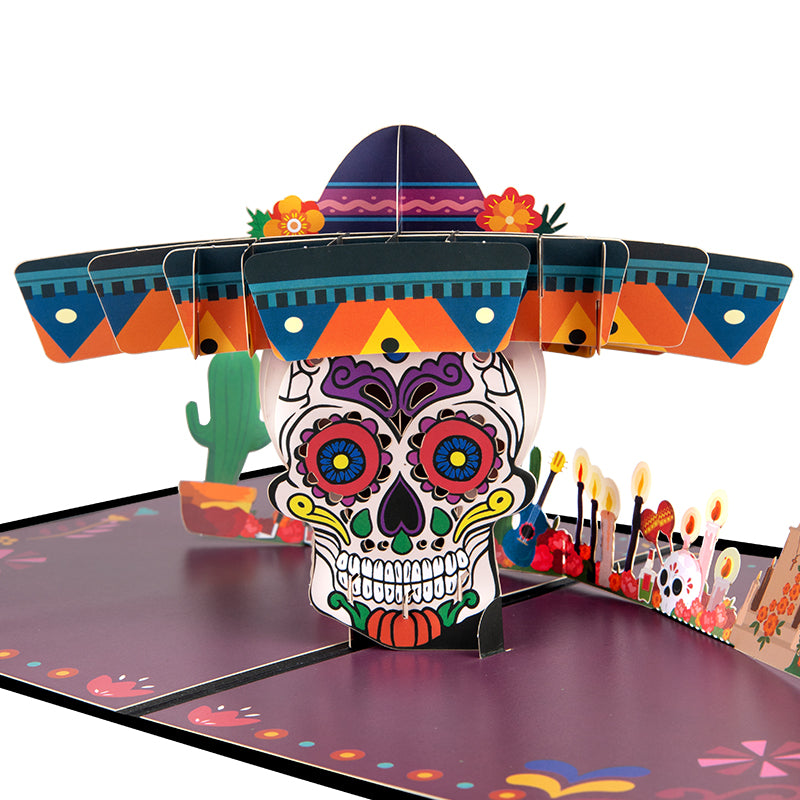 Dance of Spirits Sugar Skull Celebration 3D Pop Up Halloween Card