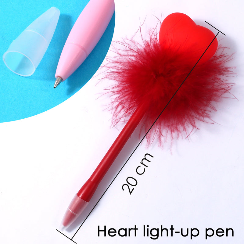 Heart Design Flash Light-Up Fancy Ball Pen