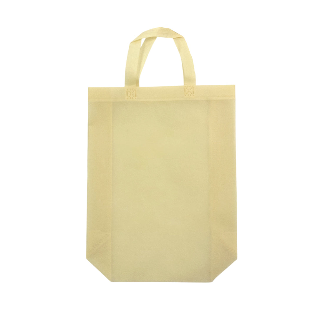 Pack of 100 Ivory Coloured 30x38x10cm Non-Woven Bags with Handle