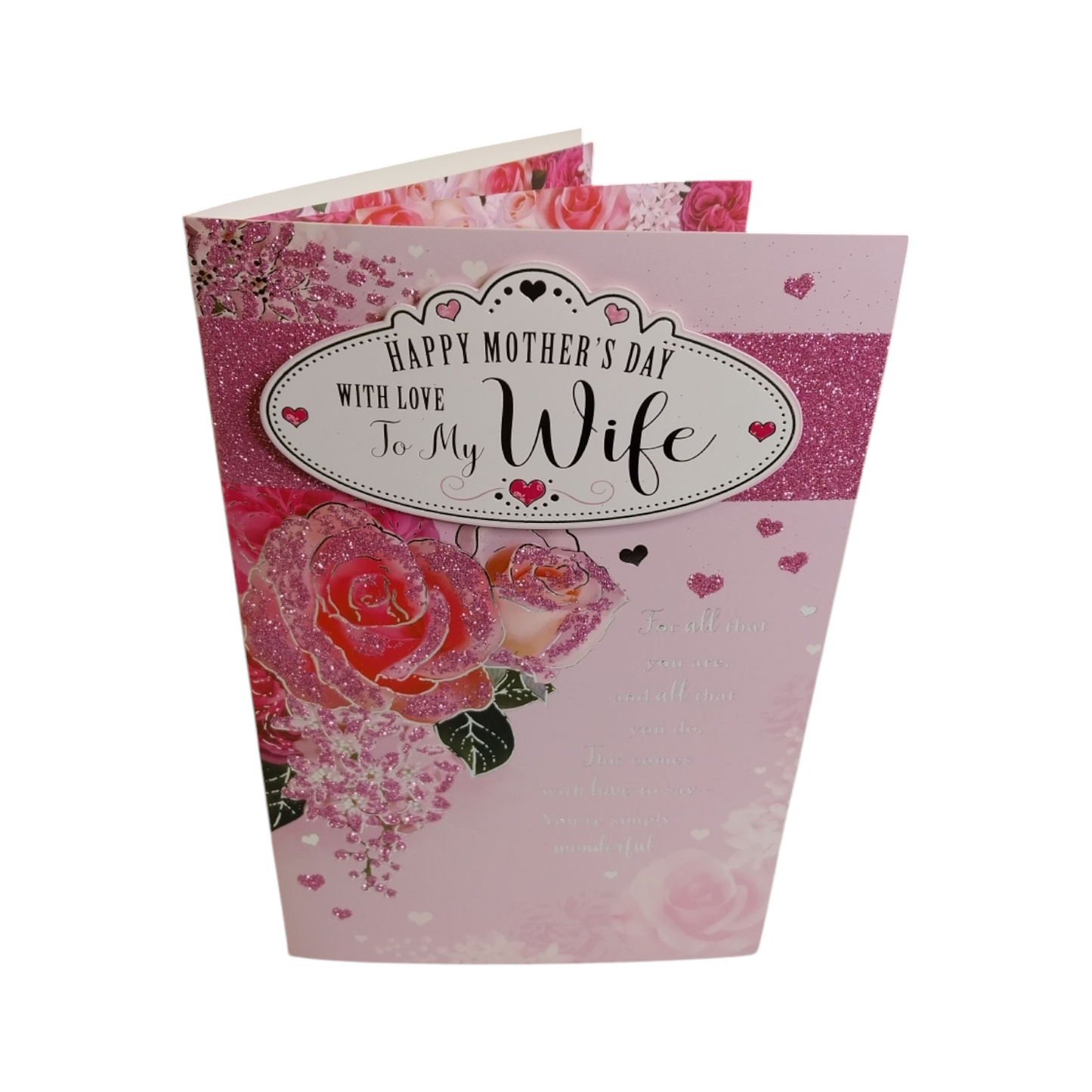 To My Wife Beautiful Roses Design Pink Mother's Day Boxed Card