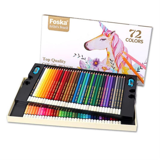 Pack of 72 Oily Colour Pencils With Sharpeners
