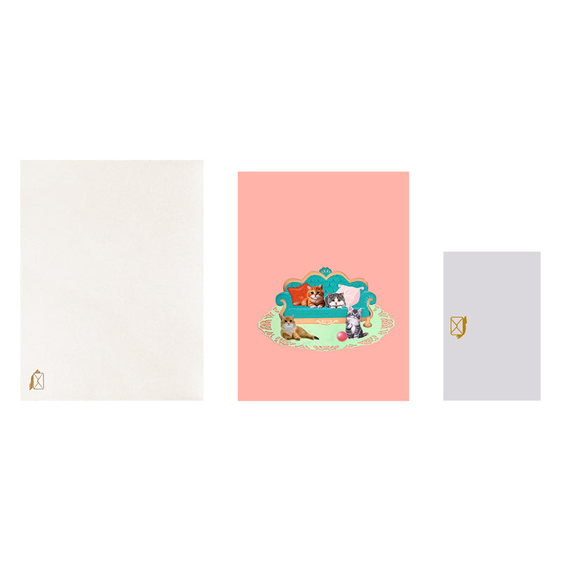 Cat Design Party 3D Pop Up Greeting Card