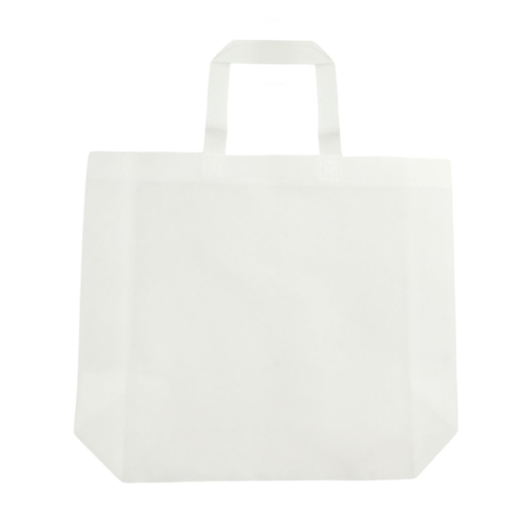 Pack of 25 White Coloured 40x30x10cm Non-Woven Bags with Handle