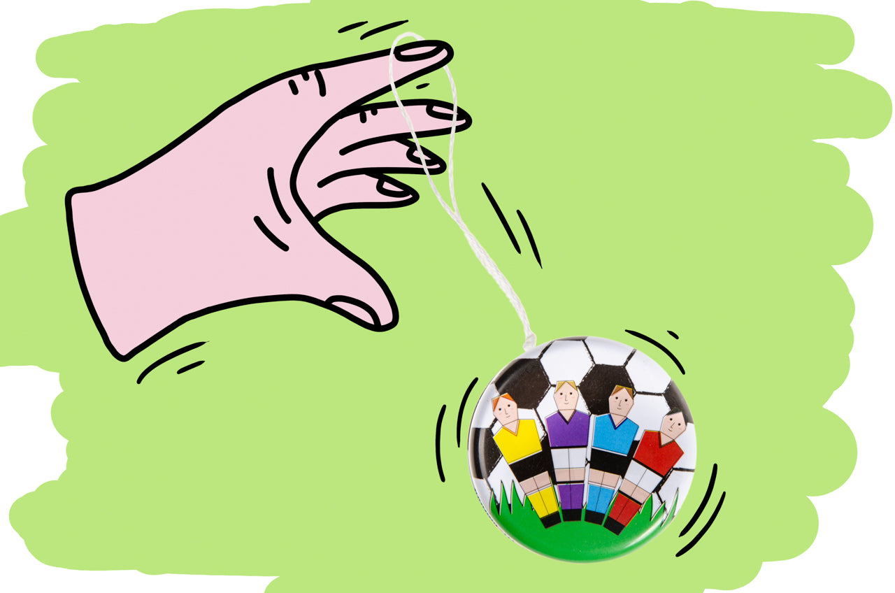 Pack of 12 Metal Yo-Yo Football Return Tops