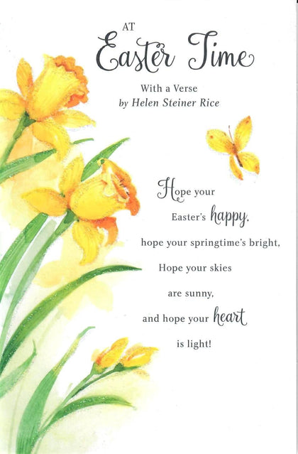 Beautiful Verse Flower Design Easter Card 