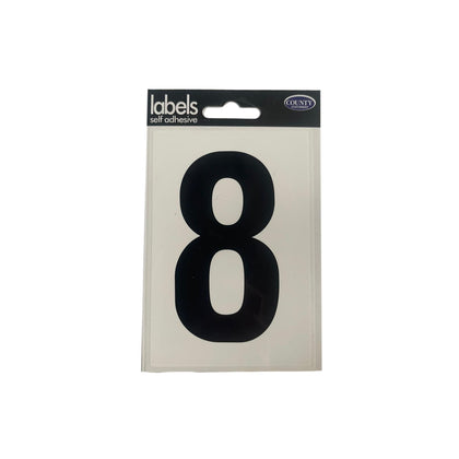 Number 8 Self Adhesive Wheelie Bin Label