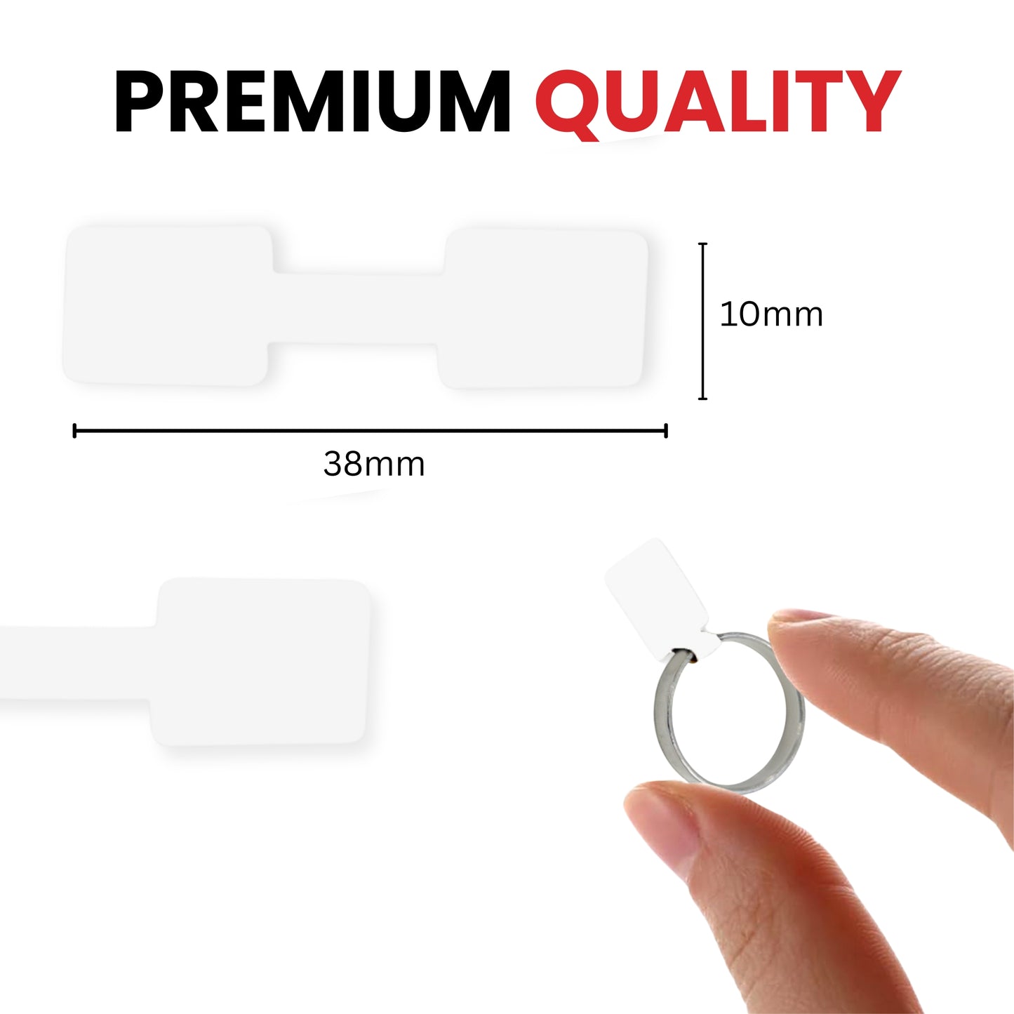 Pack of 1080 White Jewellery Labels 10x38mm