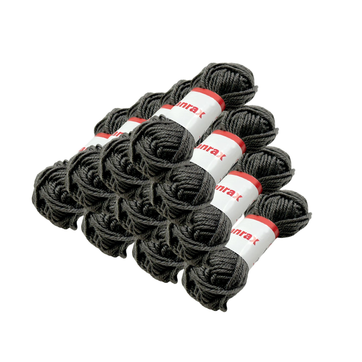 Pack of 10 Grey Acrylic Yarn Rolls – 10g each, 4 Strand 8 Ply Knitting Wool