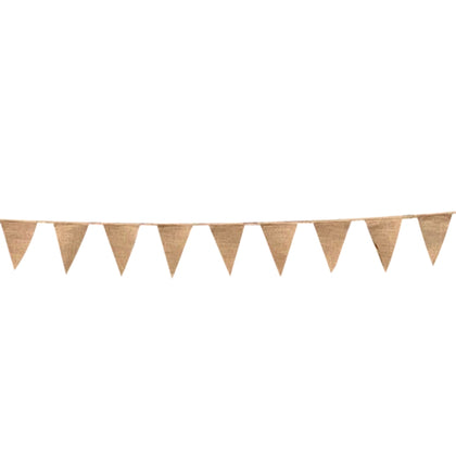 Plain Hessian Flags Withtwine String Bunting 10m with 20 Flags