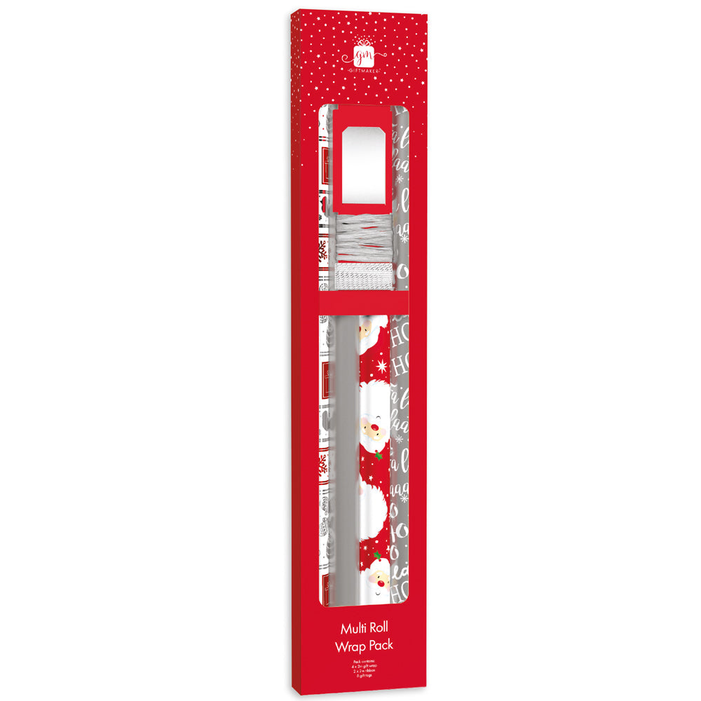 Silver and Red Composite Christmas Wrap Pack