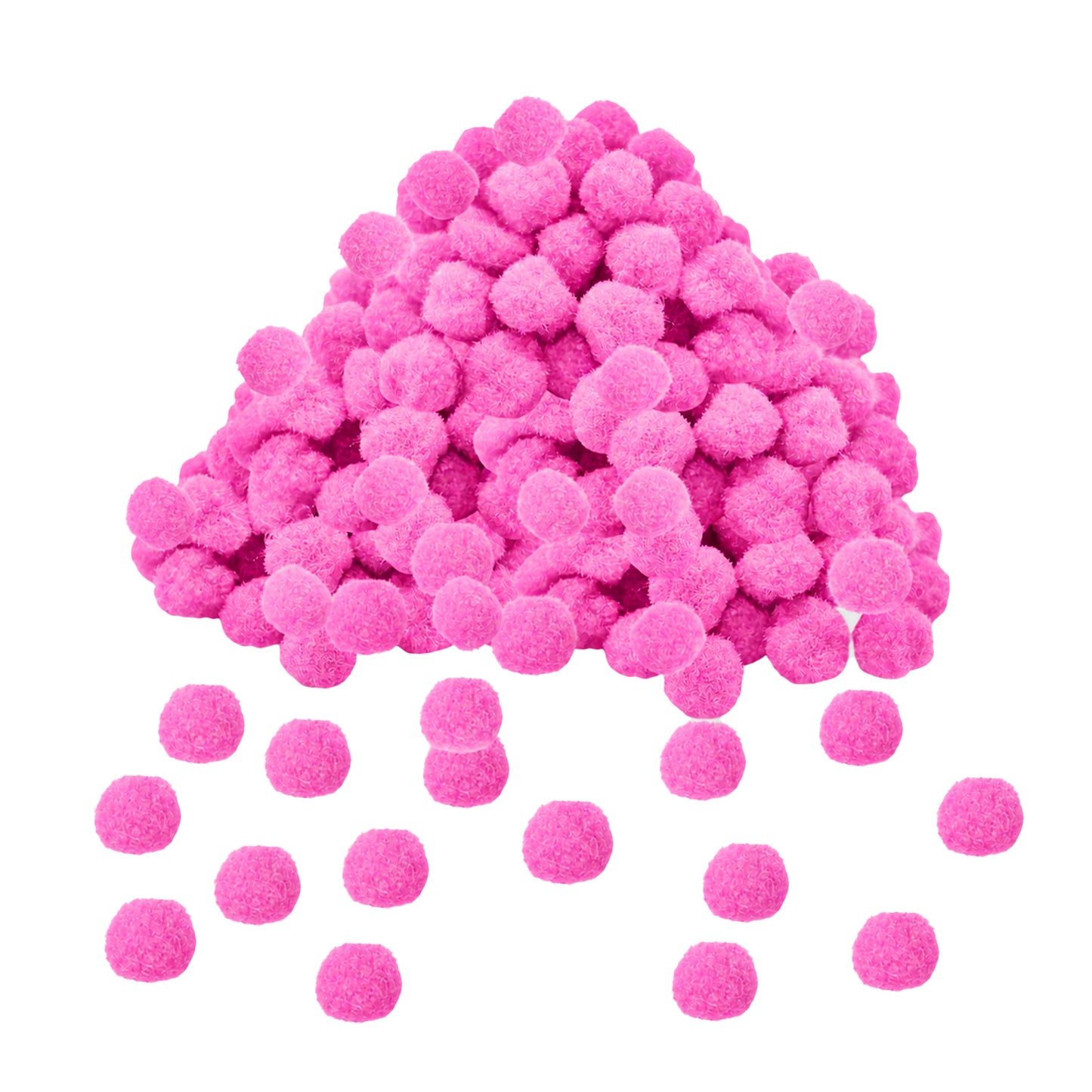 Pack of 500 Pink Pom Poms 1.5cm – Soft Fluffy Craft Balls