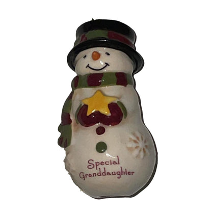 Personalised snow man - Christmas decorations - Gift ornament - Special Granddaughter