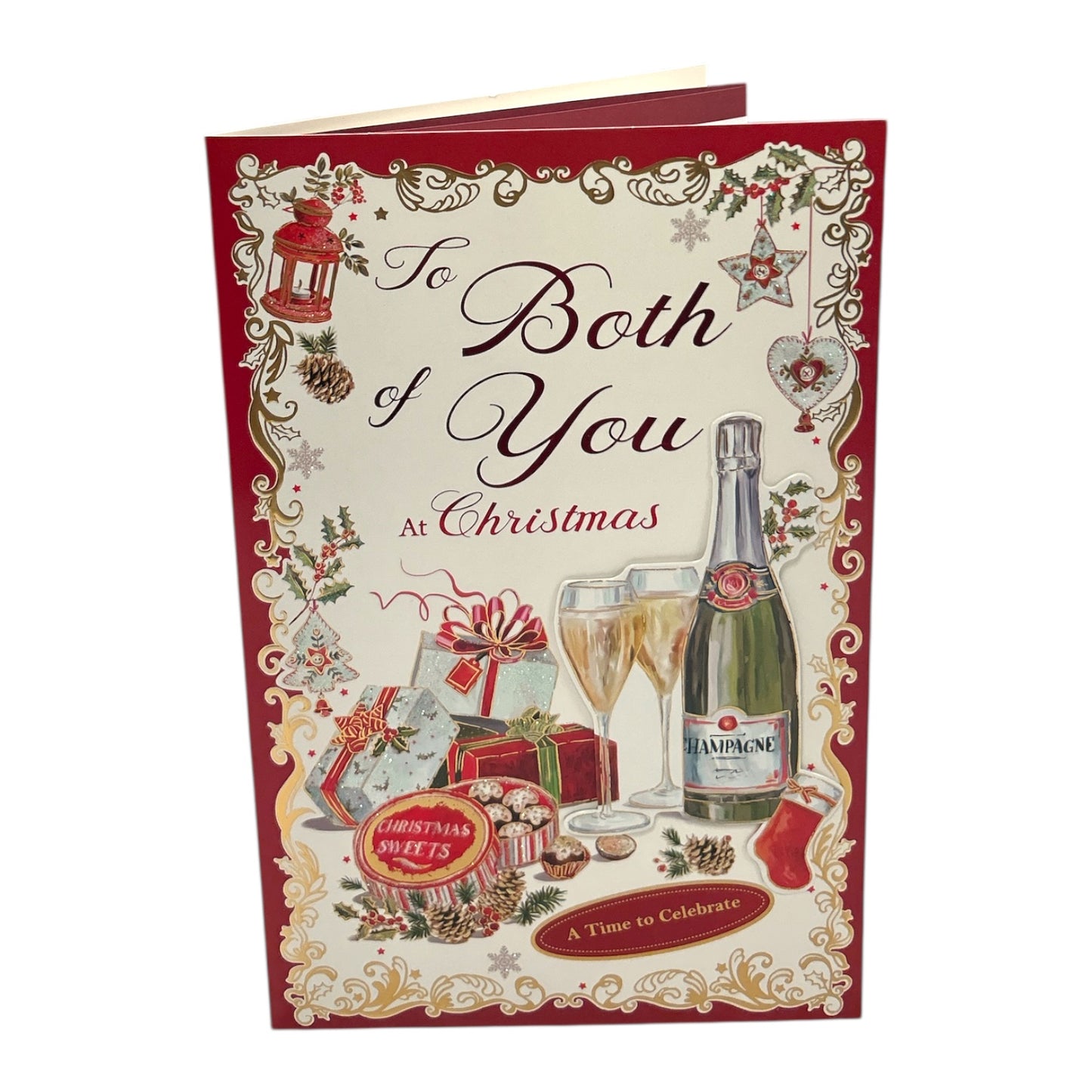 To Both of You Elegant Christmas Celebration Card