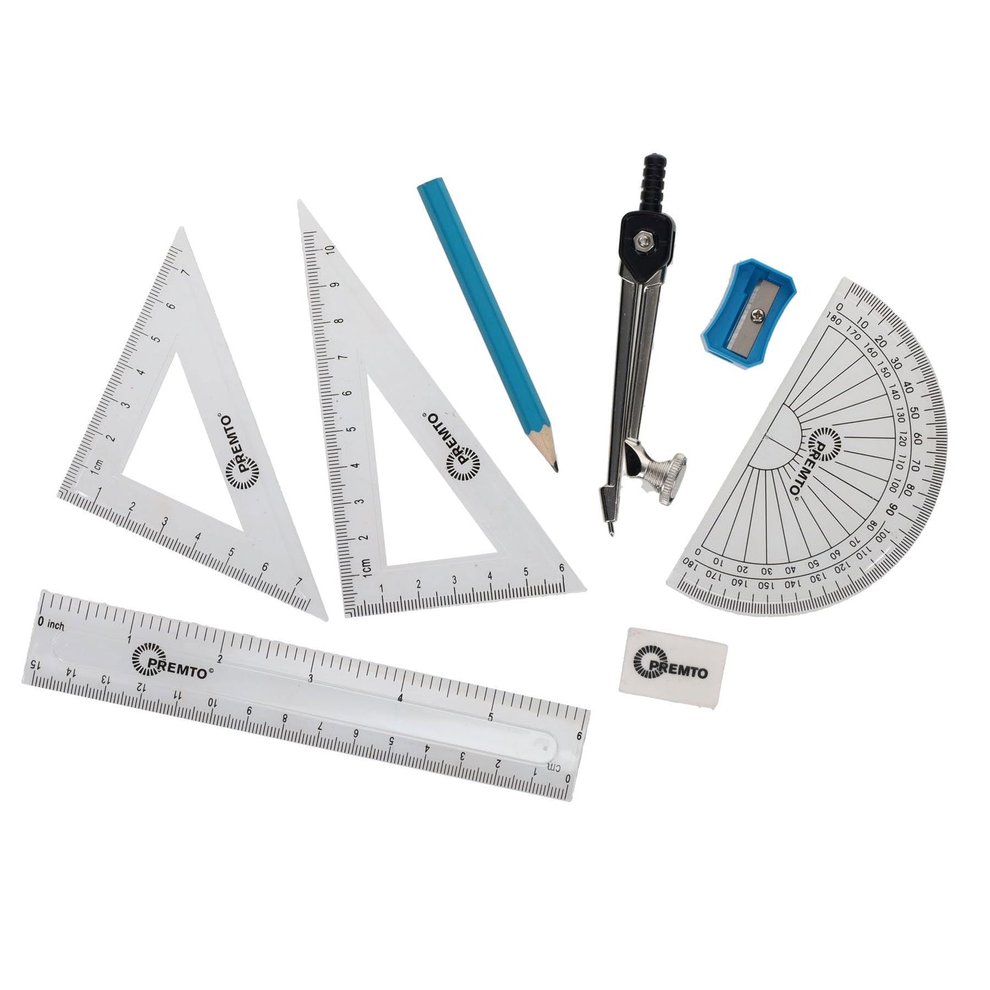 9 Piece Printer Blue Maths Set By Premto