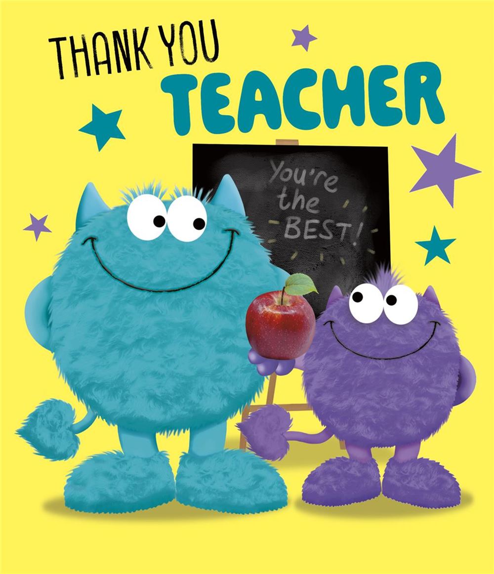 Monster Design Thank you Teacher Card